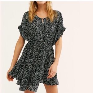 Free people Floral Black Dress